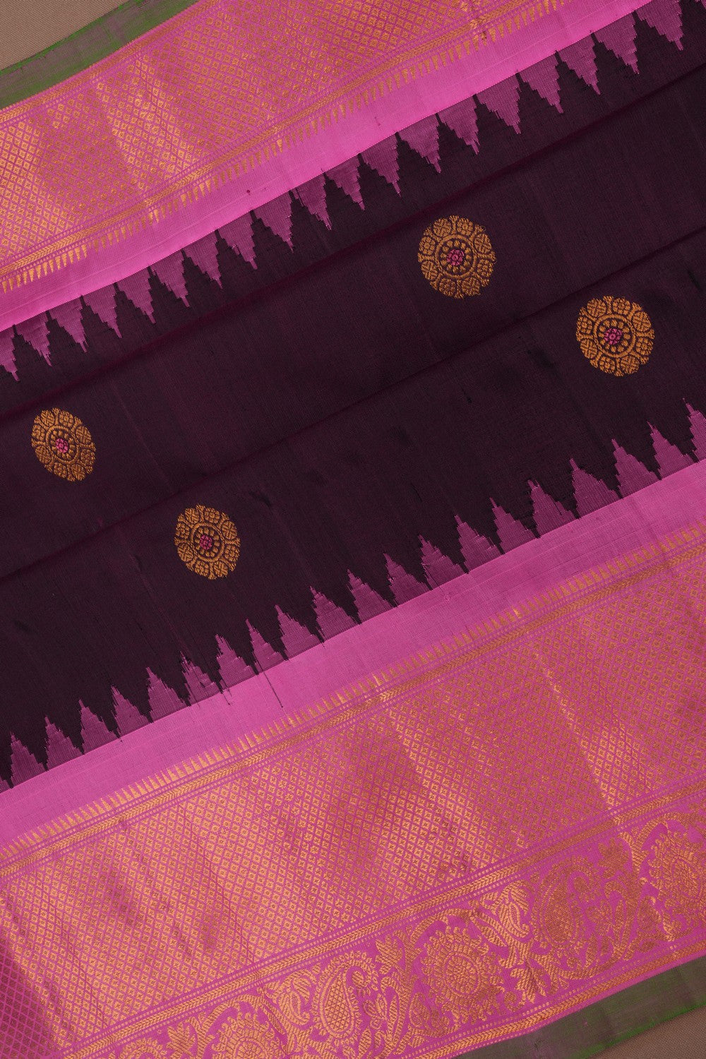 Image of Gadwal Silk Purple Saree